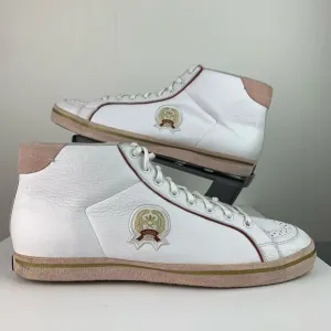 Adidas Rod Laver Hi-Top Sneakers White Leather Pink Size 10.5 Vintage Shoes