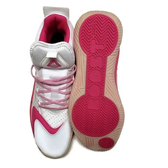 Adidas Size 12.5 Pro Boost Mid Cancer Awareness Basketball Shoes Pink FX9210