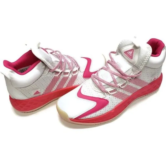 Adidas Size 12.5 Pro Boost Mid Cancer Awareness Basketball Shoes Pink FX9210
