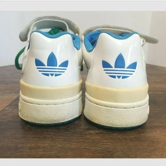 Adidas Trefoil Forum Low White Patent Leather Ankle Strap Shoes Sneakers