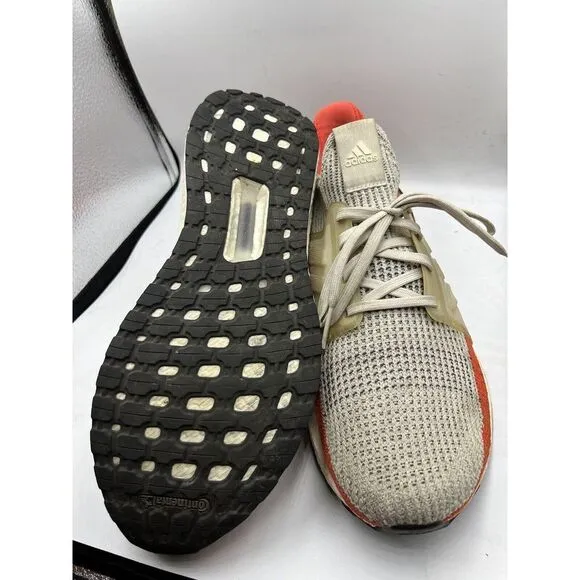 Adidas Ultraboost 19 F35245‎ Raw White/Active Orange Men's Running Shoes Size 10