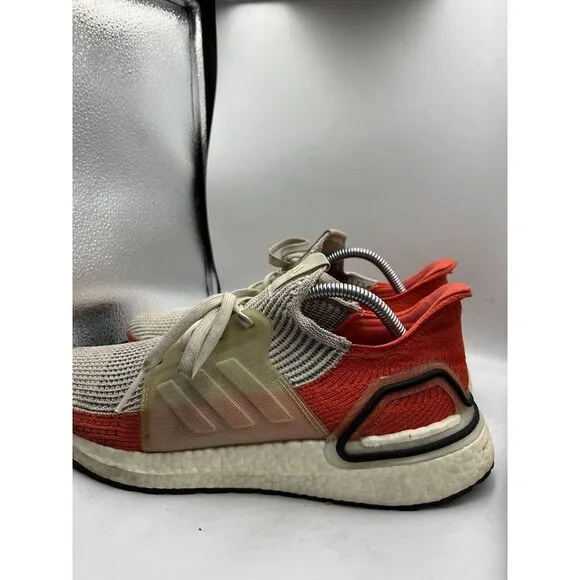Adidas Ultraboost 19 F35245‎ Raw White/Active Orange Men's Running Shoes Size 10