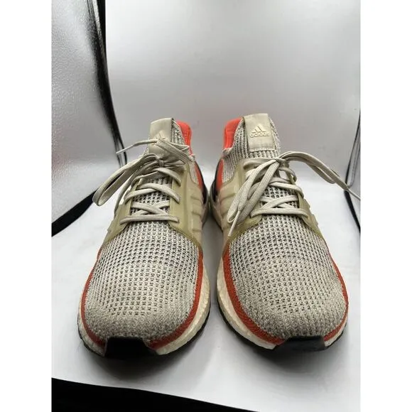 Adidas Ultraboost 19 F35245‎ Raw White/Active Orange Men's Running Shoes Size 10