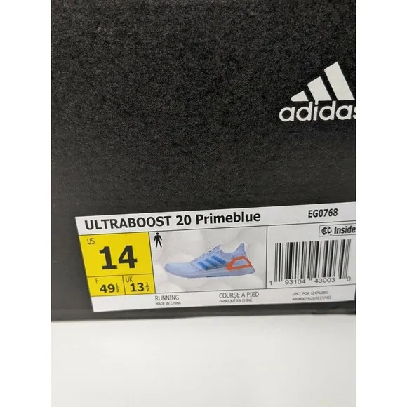 adidas UltraBOOST 20 Shoes Mens Sz 14 Primeblue EG0768 Cloud White