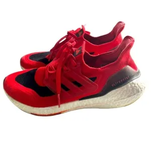 Adidas Ultraboost 21 Mens Size 8 Red Athletic Running Shoes Sneakers FY0387​​​​​
