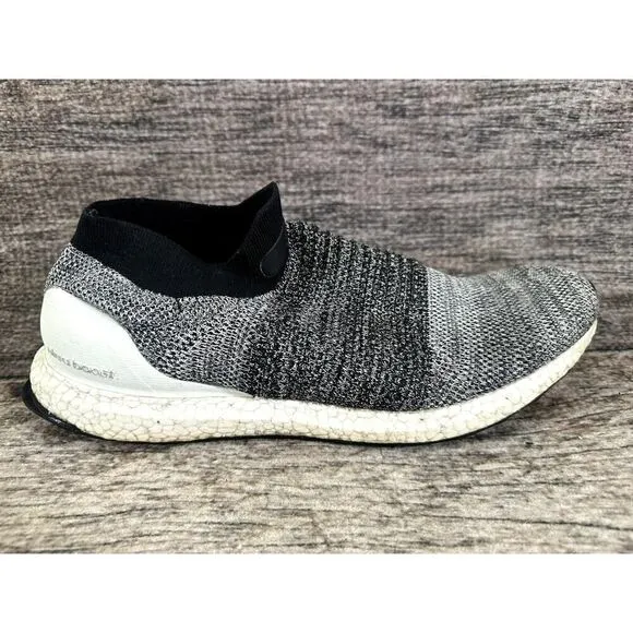 Adidas UltraBoost Laceless Primeknit Oreo Running Shoes BB6141 - Men's Size 12.5