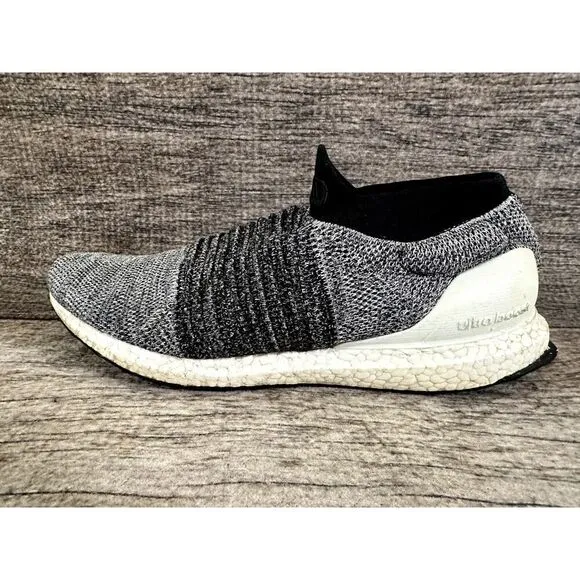 Adidas UltraBoost Laceless Primeknit Oreo Running Shoes BB6141 - Men's Size 12.5