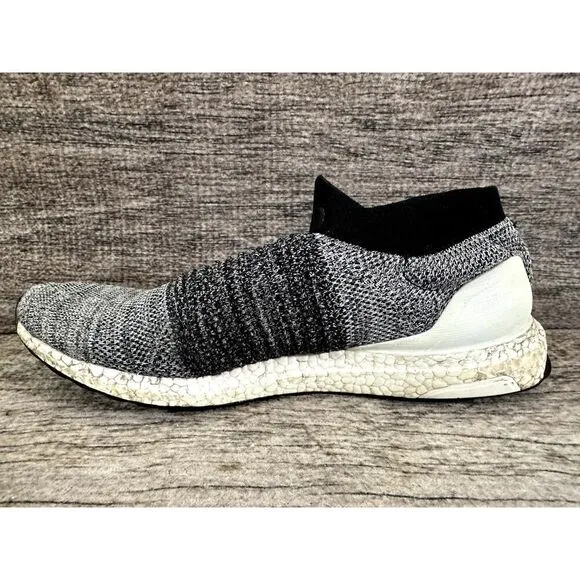 Adidas UltraBoost Laceless Primeknit Oreo Running Shoes BB6141 - Men's Size 12.5