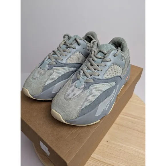 adidas Yeezy Boost 700 V1 Inertia Womens Size 5 Gray Sneakers Shoes Suede EG7597