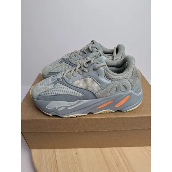 adidas Yeezy Boost 700 V1 Inertia Womens Size 5 Gray Sneakers Shoes Suede EG7597