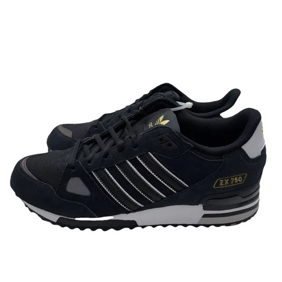 Adidas ZX 750 - Mens Sneaker Running Shoes Black Suede ID8855  - Men's 10