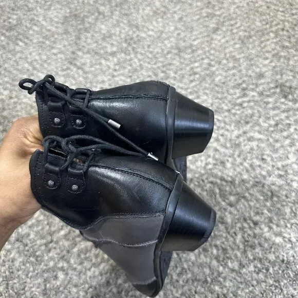 Aetrex Samantha Leather Ankle Boots Patchwork Gray Black Red Zip 8.5 NEW READ