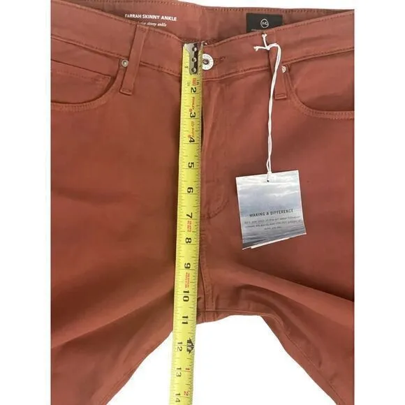 AG Adriano Goldschmied Farrah Skinny Ankle Jeans High Rise‎ Stretch Sateen 30