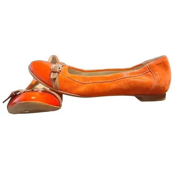 AGL Attilio Giusti Leombruni Monika Cap Toe Leather Ballet Flats Shoes 36.5