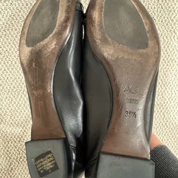 AGL Women's Black Leather Flats