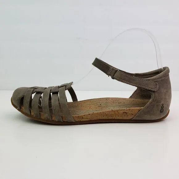 Ahnu Malini Womens Size 8 Brown Leather Casual Cork Bed Sandals F20016K