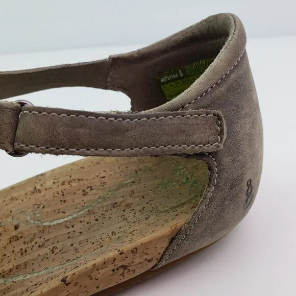 Ahnu Malini Womens Size 8 Brown Leather Casual Cork Bed Sandals F20016K
