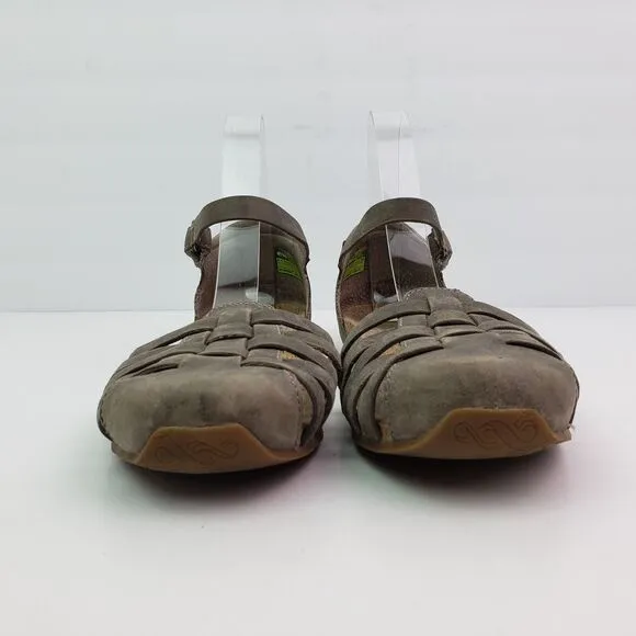 Ahnu Malini Womens Size 8 Brown Leather Casual Cork Bed Sandals F20016K