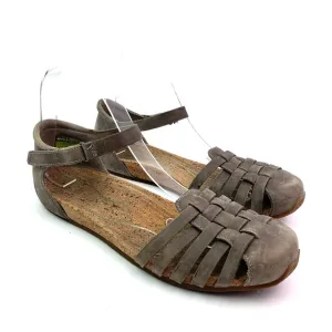 Ahnu Malini Womens Size 8 Brown Leather Casual Cork Bed Sandals F20016K