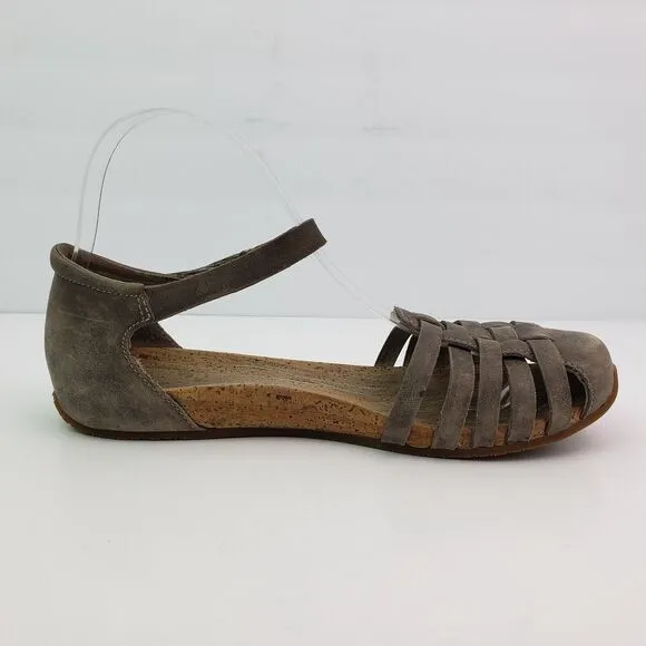 Ahnu Malini Womens Size 8 Brown Leather Casual Cork Bed Sandals F20016K