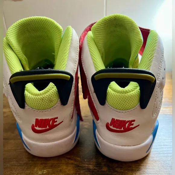 Air Jordan 6 Retro Little Flex TD Kids Sneakers Multi White Youth Size 1