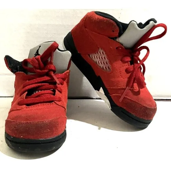 AIR JORDAN RETRO 5 RAGING BULL 2021  440890-600 Toddler Size 8C sneakers shoes