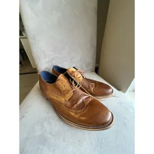 ALBERTO MORETTI TAN OXFORD SHOES BLACK LABEL SIZE 13  M7254