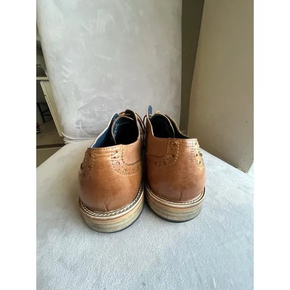 ALBERTO MORETTI TAN OXFORD SHOES BLACK LABEL SIZE 13  M7254