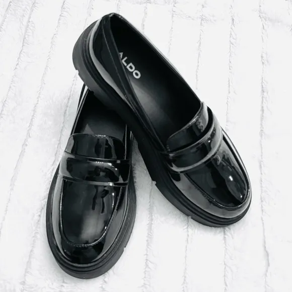 Aldo Black Flats Classic Loafers