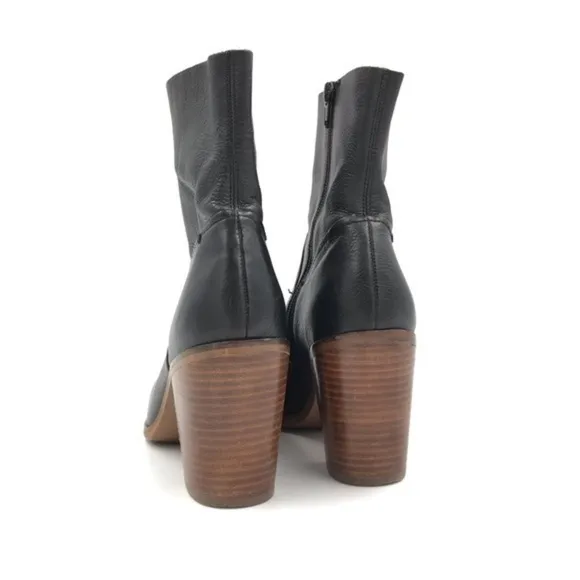 Aldo Black Leather Fearien Ankle Boots Size 7