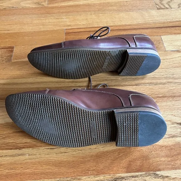 ALDO Lace Up Brown Leather Oxford Shoes 9