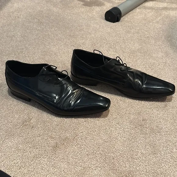 Aldo Men’s Patent Leather Tuxedo shoes. Black. Worn only twice. Size 43