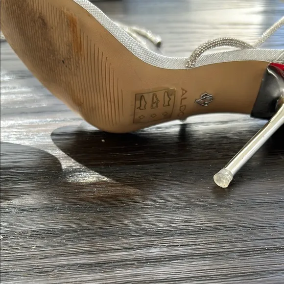 ALDO Silver Strappy Heels