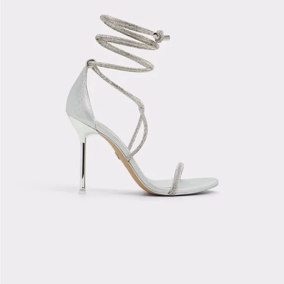 ALDO Silver Strappy Heels