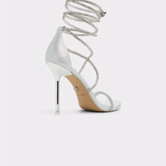 ALDO Silver Strappy Heels