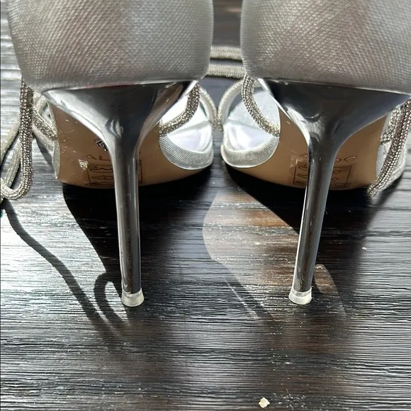ALDO Silver Strappy Heels