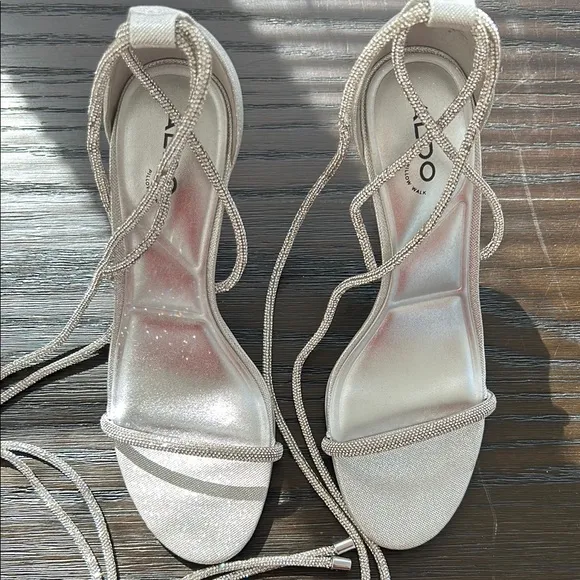 ALDO Silver Strappy Heels