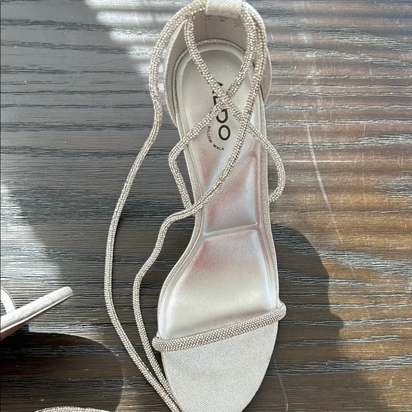 ALDO Silver Strappy Heels