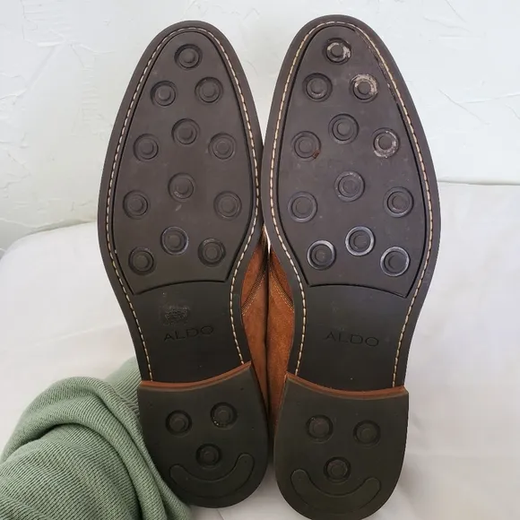 ALDO Suede Okanagan Buckle Tan Single Monk Shoes
