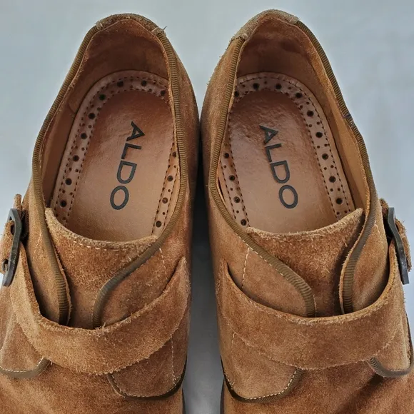 ALDO Suede Okanagan Buckle Tan Single Monk Shoes