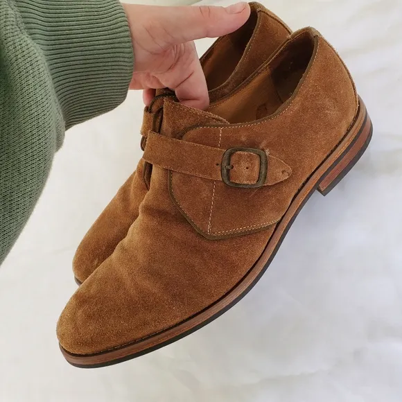 ALDO Suede Okanagan Buckle Tan Single Monk Shoes