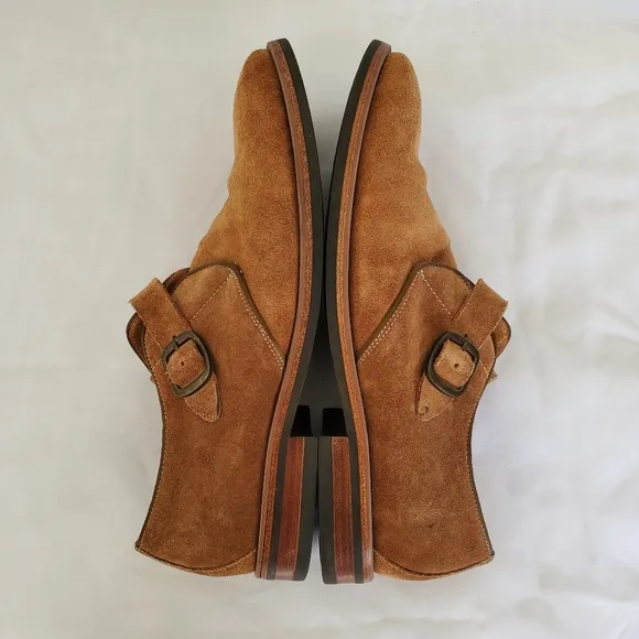 ALDO Suede Okanagan Buckle Tan Single Monk Shoes