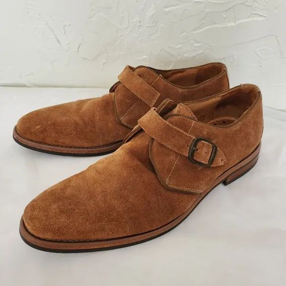 ALDO Suede Okanagan Buckle Tan Single Monk Shoes