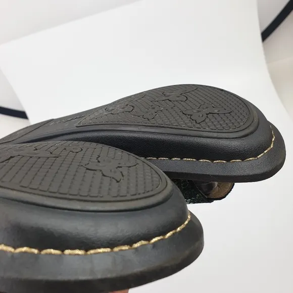 Alegria KlE sandals abalone leather embossed adjustable straps size 40