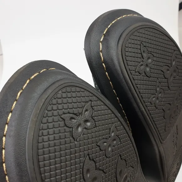 Alegria KlE sandals abalone leather embossed adjustable straps size 40