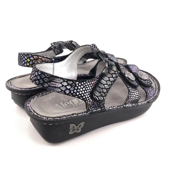 Alegria Kleo Zesty Iridescent Leather Sandals EUR 38