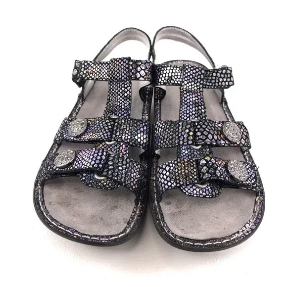 Alegria Kleo Zesty Iridescent Leather Sandals EUR 38