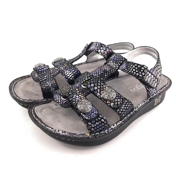Alegria Kleo Zesty Iridescent Leather Sandals EUR 38