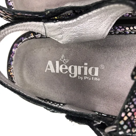 Alegria Kleo Zesty Iridescent Leather Sandals EUR 38