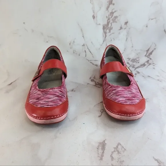 Alegria Mary Jane Womens Size 38 US 8 Gem Red Pink Leather Shoes Sandal